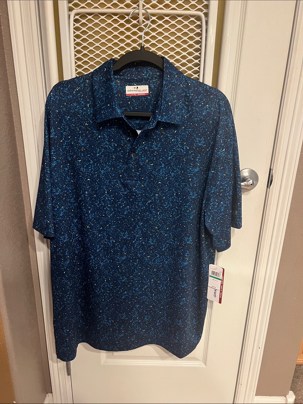 Grand Slam Men's Navy Blue Speckled Polo